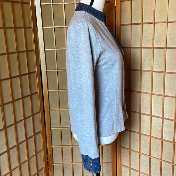 DKNY Sweatshirt Jacket Long Sleeves Activewear Moto Jacket Sweatshirt - Picture 6 of 12